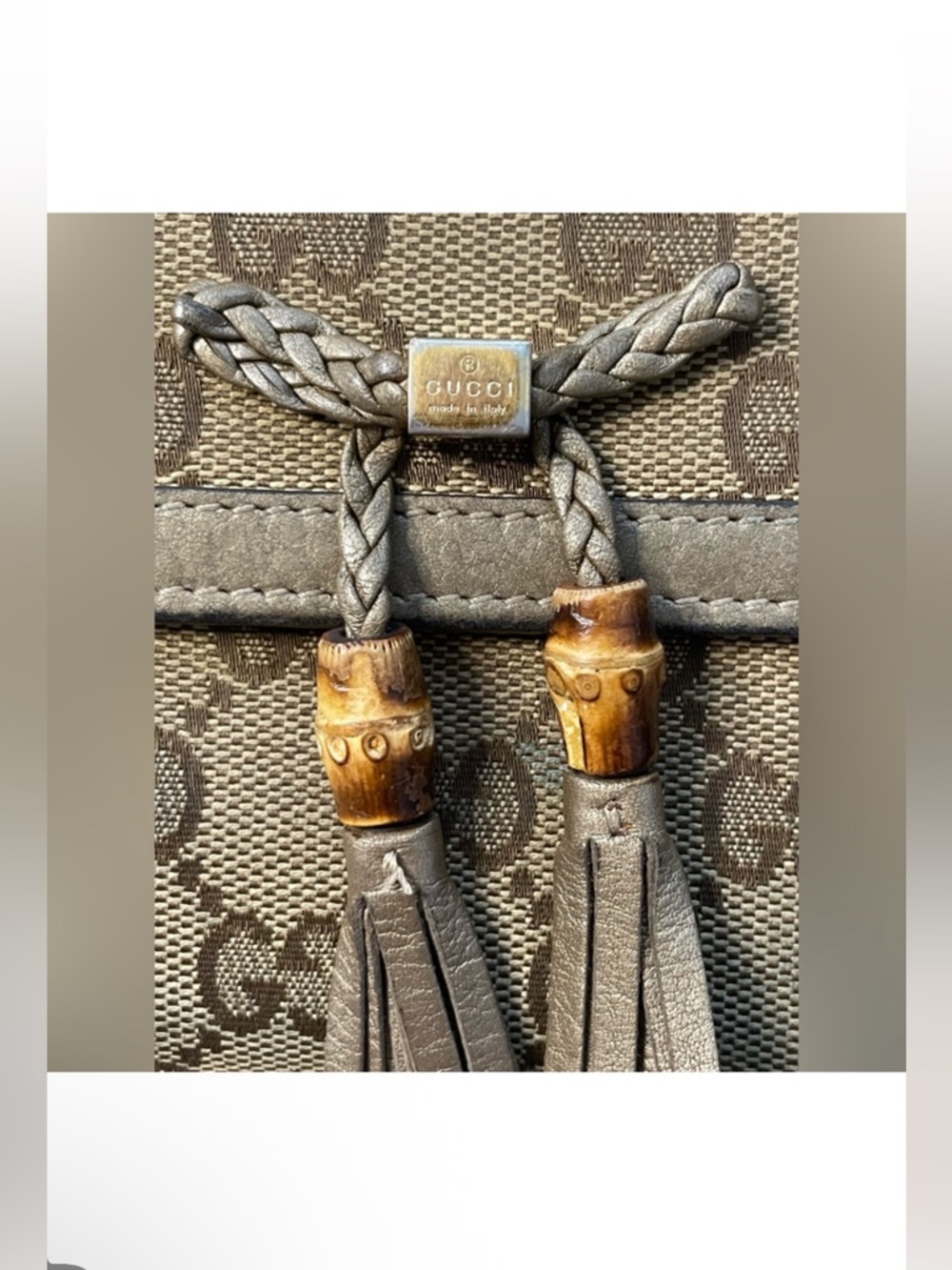 ✨ Diva’s essentials👆AUTHENTIC GUCCI BAMBOO TASSEL WALLET | Beige Taupe✨ - Picture 6 of 15